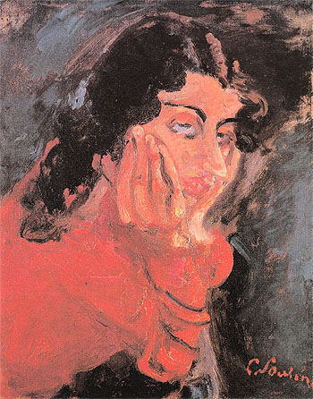 Woman Leaning c1937 - Chaim Soutine reproduction oil painting