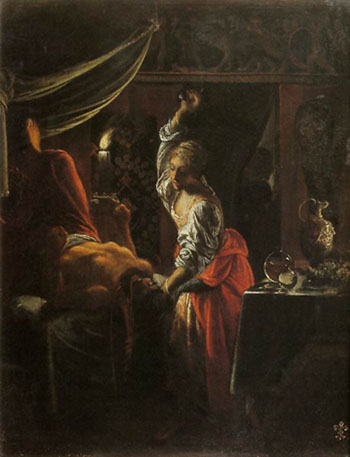 Judith Beheading Holofernes c1601 - Adam Elsheimer reproduction oil painting