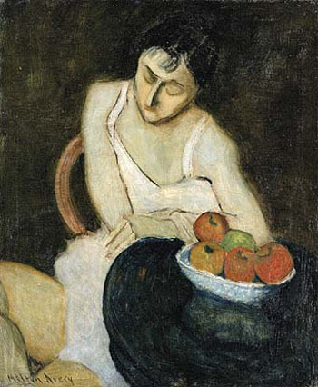 Sally Avery with Still Life 1926 - Milton Avery reproduction oil painting