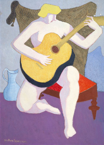 Nude with Guitar 1947 - Milton Avery reproduction oil painting