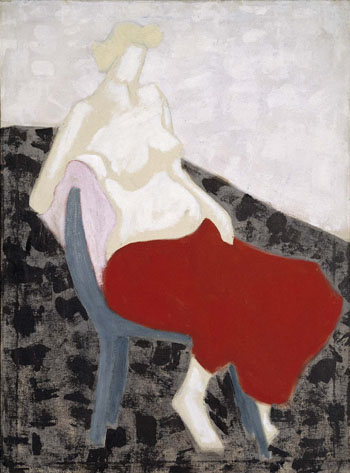 Nude with Red Drape 1956 - Milton Avery reproduction oil painting