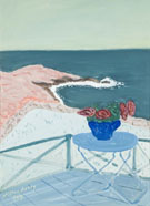 Red Flowers on a Terrace 1944 - Milton Avery reproduction oil painting