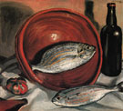 Still Life Fish with Red Bowl c1923 - Salvador Dali reproduction oil painting