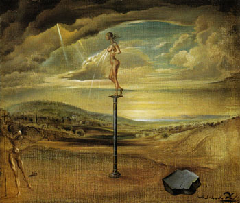 Fountain of Milk Spreading Itself Uselessly on Three Shoes 1945 - Salvador Dali reproduction oil painting
