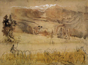 Hannibal Crossing the Alps 1970 - Salvador Dali reproduction oil painting