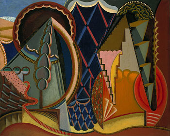 Composition Landscape at Ceret 1919 - Auguste Herbin reproduction oil painting