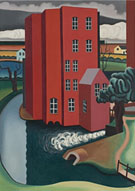 La Maison Rouge 1925 - Auguste Herbin reproduction oil painting