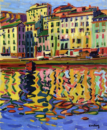 The Quays of the Port of Bastia 1907 - Auguste Herbin reproduction oil painting