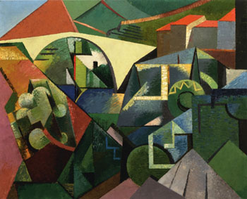 The Yellow Bridge at Ceret 1913 - Auguste Herbin reproduction oil painting