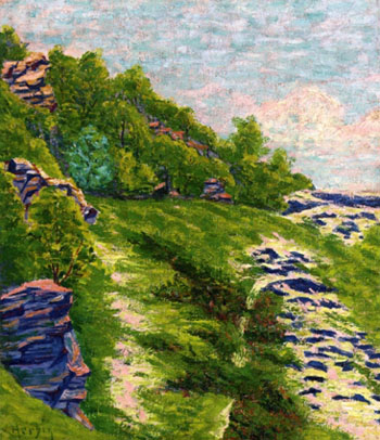 Wooded Coast a Roche Goyon 1906 - Auguste Herbin reproduction oil painting