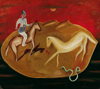 Avalier Cheval Blanc Et Serpent - Victor Brauner reproduction oil painting