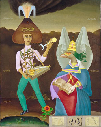 Les Amoureux Titre Attribue Messagers du Nombre 1947 - Victor Brauner reproduction oil painting