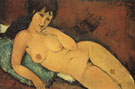 Nude on a Blue Cushion 1917 - Amedeo Modigliani reproduction oil painting