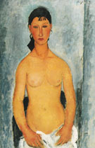 Standing Nude Elvira 1918 - Amedeo Modigliani reproduction oil painting