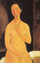 Seated Nude with Necklace 1917 - Amedeo Modigliani reproduction oil painting