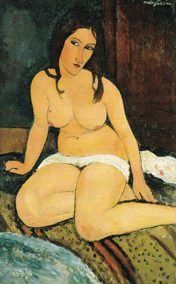 Seated Nude 1917 - Amedeo Modigliani reproduction oil painting