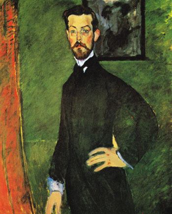 Portrait of Paul Alexandre Against a Green Background 1909 - Amedeo Modigliani reproduction oil painting