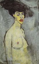 Female Nude with Hat 1907 - Amedeo Modigliani reproduction oil painting