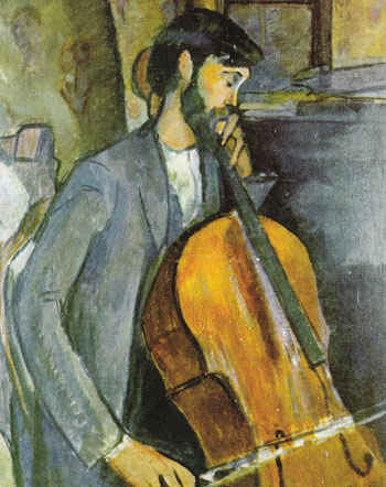 The Cellist 1909 - Amedeo Modigliani reproduction oil painting