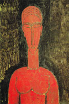 The Red Bust 1913 - Amedeo Modigliani reproduction oil painting