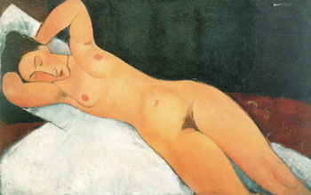 Nude with Necklace 1917 - Amedeo Modigliani reproduction oil painting