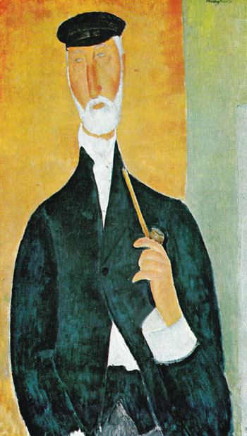 Man with Pipe The Notary of Nice 1918 - Amedeo Modigliani reproduction oil painting