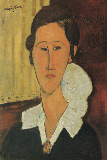 Portrait of Anna Zborovska 1917 - Amedeo Modigliani reproduction oil painting