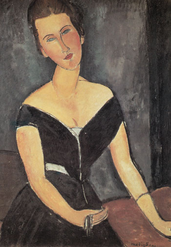Portrait of Madame Georges van Muyden 1917 - Amedeo Modigliani reproduction oil painting