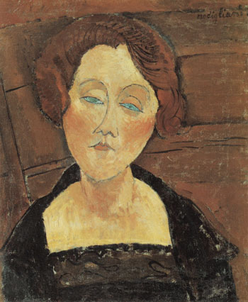 Woman with Red Hair and Blue Eyes 1917 - Amedeo Modigliani reproduction oil painting