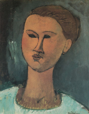 Head of a Woman 1915 - Amedeo Modigliani reproduction oil painting