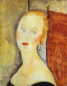 A Blond Woman Portrait of Germaine Survage 1918 - Amedeo Modigliani reproduction oil painting