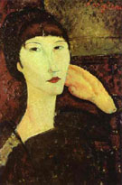 Adrienne Woman with Bangs 1917 - Amedeo Modigliani reproduction oil painting