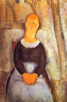 La Belle Epiciere 1918 - Amedeo Modigliani reproduction oil painting