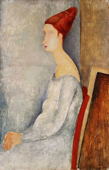 Hbuterne Seated - Amedeo Modigliani reproduction oil painting