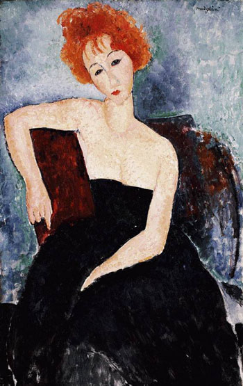 Redhead Dress - Amedeo Modigliani reproduction oil painting