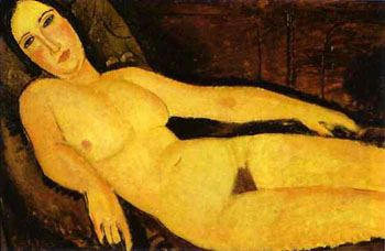 Nude on a Divan 1918 - Amedeo Modigliani reproduction oil painting