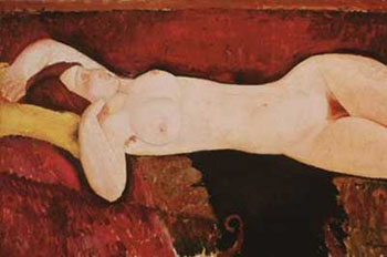 Nude Woman Reclining - Amedeo Modigliani reproduction oil painting