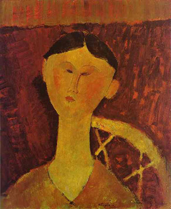 Portrait of Beatrice Hastings 1915 - Amedeo Modigliani reproduction oil painting