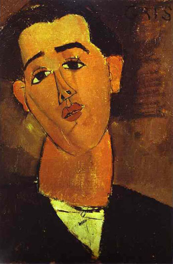 Portrait of Juan Gris 1915 - Amedeo Modigliani reproduction oil painting
