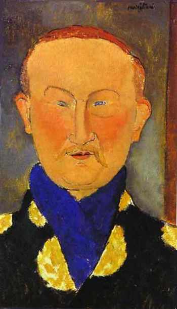 Portrait of Leon Bakst 1917 - Amedeo Modigliani reproduction oil painting