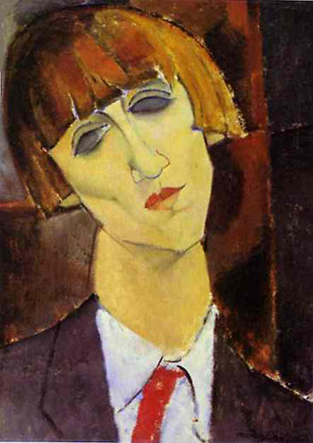 Portrait of Madame Kisling c1917 - Amedeo Modigliani reproduction oil painting