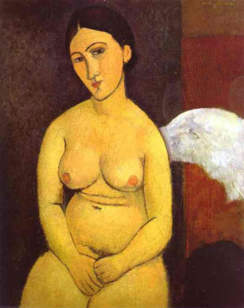 Seated Nude A 1917 - Amedeo Modigliani reproduction oil painting