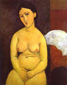 Seated Nude A 1917 - Amedeo Modigliani reproduction oil painting