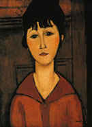 Tete De Jeune Fille - Amedeo Modigliani reproduction oil painting