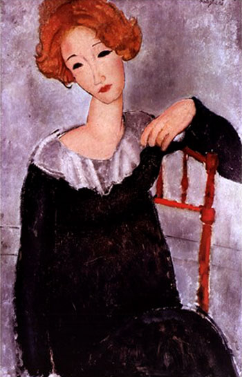 Woman with Red Hair 1917 - Amedeo Modigliani reproduction oil painting