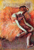 Dancer Adjusting Her Sandel - Edgar Degas reproduction oil painting