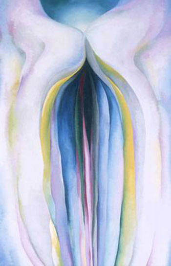 Grey Lines with Black Blue and Yellow 1923 - Georgia O'Keeffe reproduction oil painting