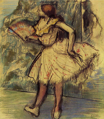 Dancer with Fan c1897 - Edgar Degas reproduction oil painting