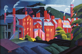 Jersey Silk Mills - Oscar Bluemner reproduction oil painting