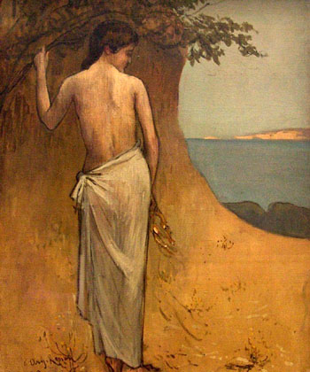 Girl by the Sea - Pierre Puvis de Chavannes reproduction oil painting